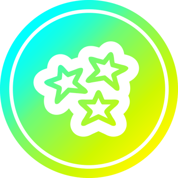 star shapes circular in cold gradient spectrum png
