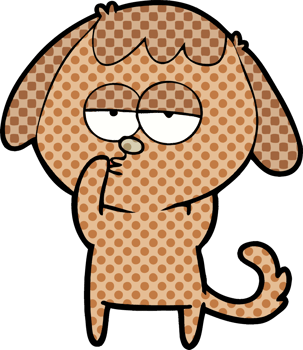 cartoon tired dog drawing png