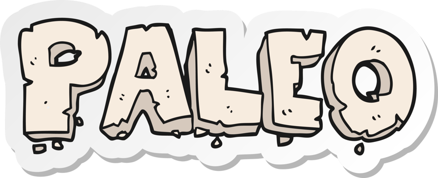 sticker of a paleo cartoon sign png