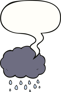 cartoon cloud raining and speech bubble png