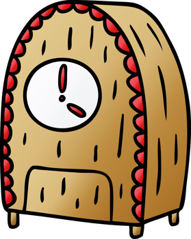gradient cartoon doodle of an old fashioned clock png
