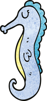 cartoon doodle sea horse png