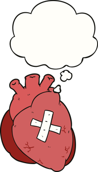 cartoon heart and thought bubble png