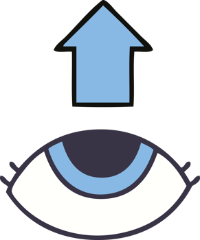 cute cartoon eye looking up png