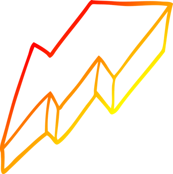 warm gradient line drawing cartoon decorative lightning bolt png