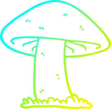 cold gradient line drawing cartoon mushroom png