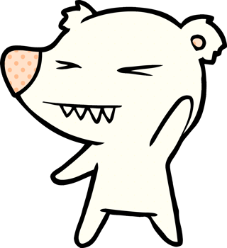 angry polar bear cartoon drawing png