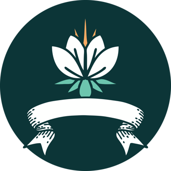 icon with banner of a water lily png