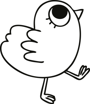 quirky line drawing cartoon yellow bird png