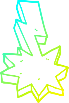 cold gradient line drawing cartoon lightning strike png
