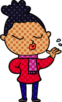 cartoon calm woman drawing png