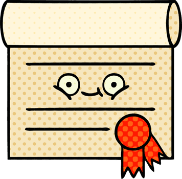 comic book style cartoon certificate png
