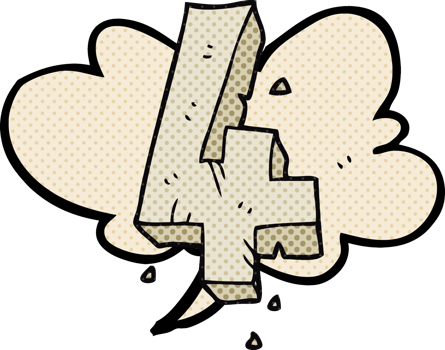 comic book speech bubble cartoon stone number four png