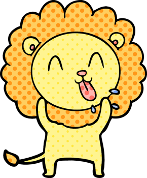 happy cartoon lion drawing png