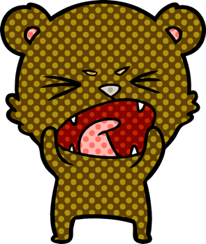 angry cartoon bear drawing png