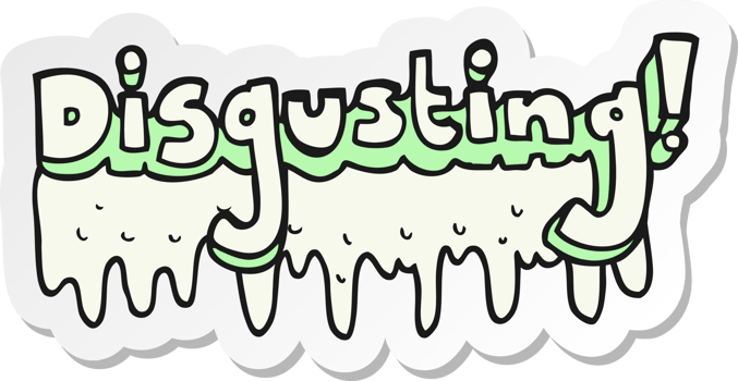 sticker of a cartoon disgusting symbol png