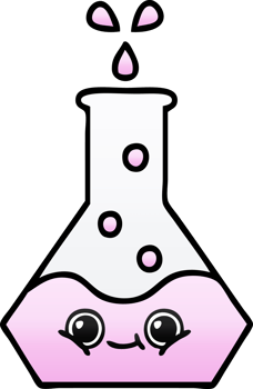 gradient shaded cartoon science beaker png