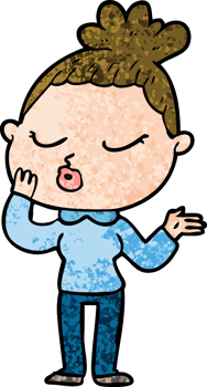 cartoon calm woman drawing png