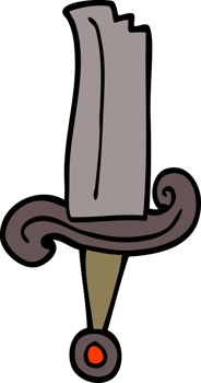 cartoon doodle jeweled sword png