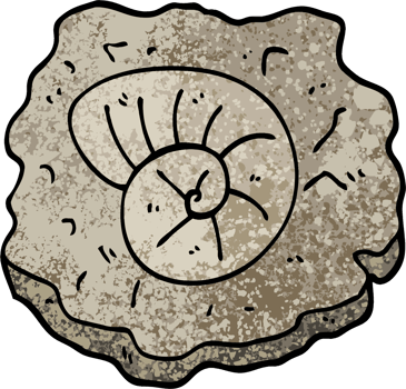 grunge textured illustration cartoon ancient fossil png