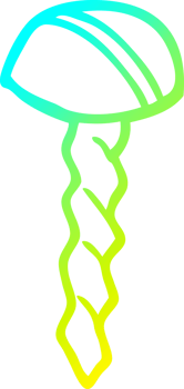 cold gradient line drawing of a cartoon old brass screw png