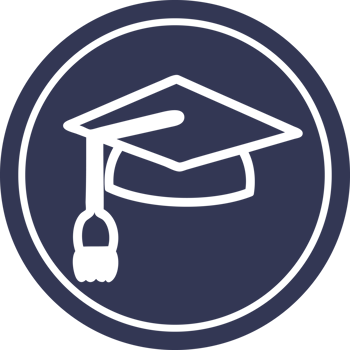 graduation cap circular icon symbol png
