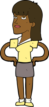 cartoon woman with hands on hips png
