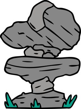 hand drawn cartoon doodle of grey stone boulder png