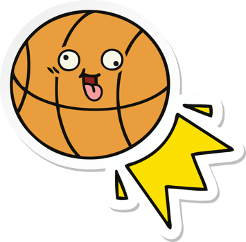 sticker of a cute cartoon basketball png