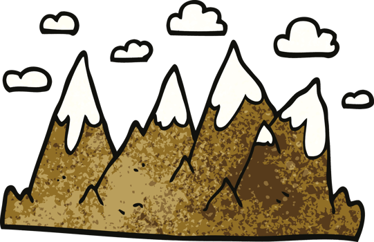 cartoon doodle mountain range png