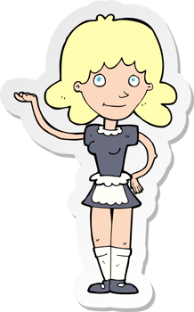 sticker of a cartoon maid png