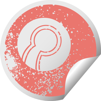 distressed circular peeling sticker symbol of a bowl ball png