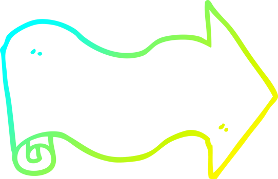 cold gradient line drawing of a cartoon arrow png