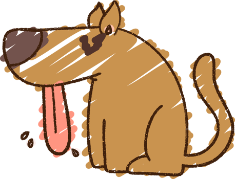 Panting Dog Chalk Drawing png