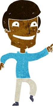 cartoon happy man pointing png