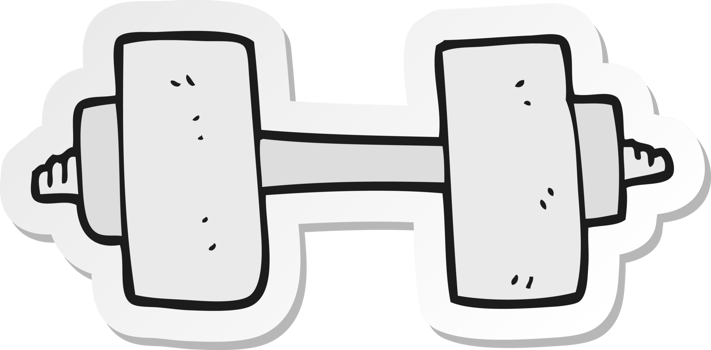 sticker of a cartoon dumbbell png
