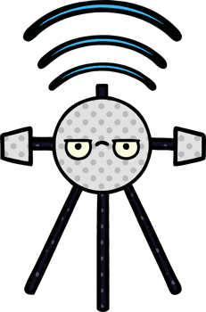 comic book style cartoon of a satellite png