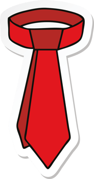 sticker of a quirky hand drawn cartoon neck tie png