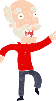 cartoon frightened old man png
