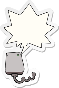 cartoon hard drive with speech bubble sticker png