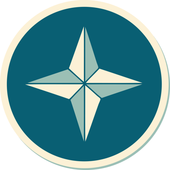 sticker of tattoo in traditional style of a star png