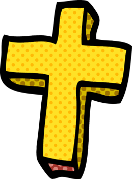cartoon doodle gold cross png