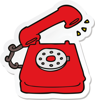 sticker of a cartoon old telephone png