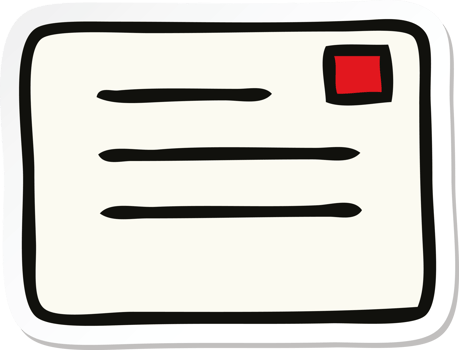 sticker of a cute cartoon letter png