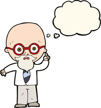 cartoon professor with thought bubble png