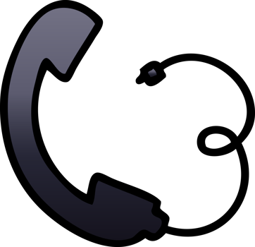 gradient shaded cartoon telephone handset png
