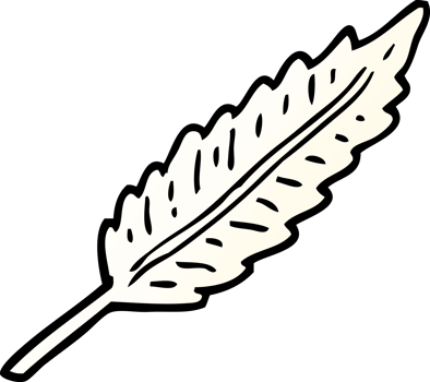 png gradient illustration cartoon of a white feather
