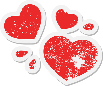 love hearts thumping grunge sticker png