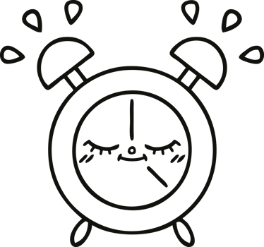 line drawing cartoon alarm clock png