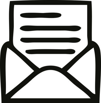 line drawing cartoon letter and envelope png